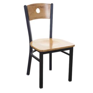BFM Darby Circle Wood Back Indoor Restaurant Chair