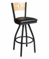 BFM Darby Circle Wood Back Indoor Restaurant Barstool