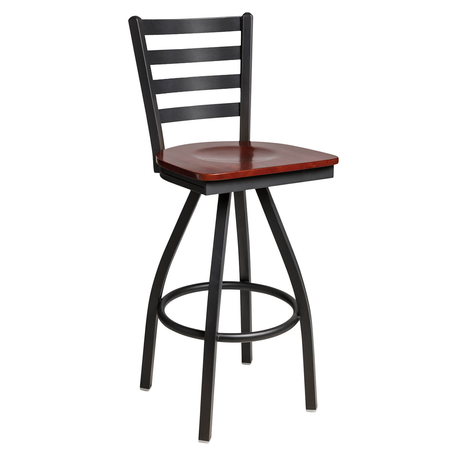 BFM Lima Ladder Back Indoor Restaurant Swivel Barstool