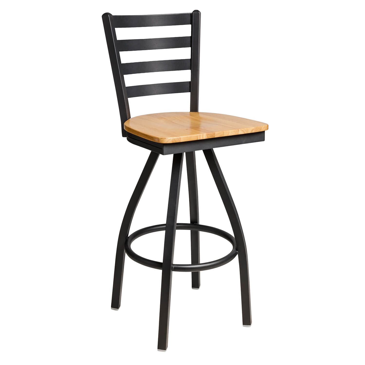 BFM Lima Ladder Back Indoor Restaurant Swivel Barstool