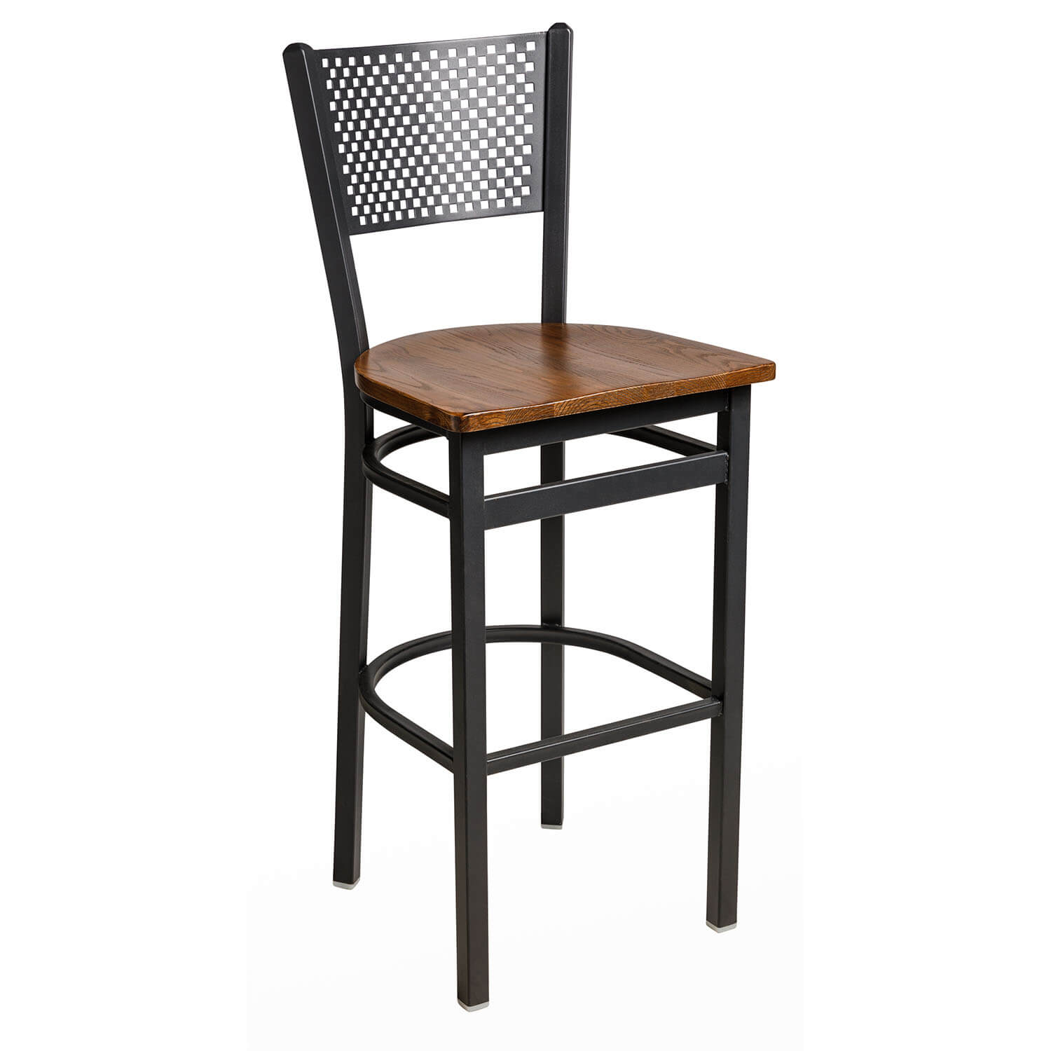 BFM Polk Perforated Back Metal Restaurant Barstool