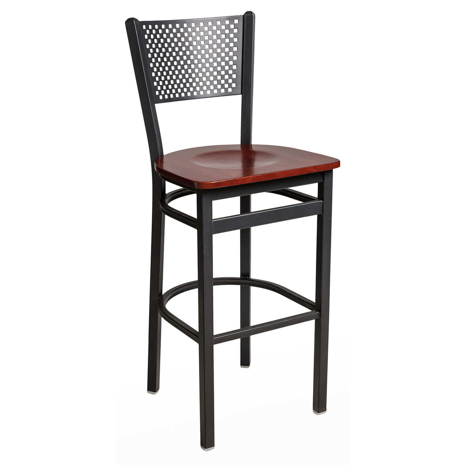 BFM Polk Perforated Back Metal Restaurant Barstool