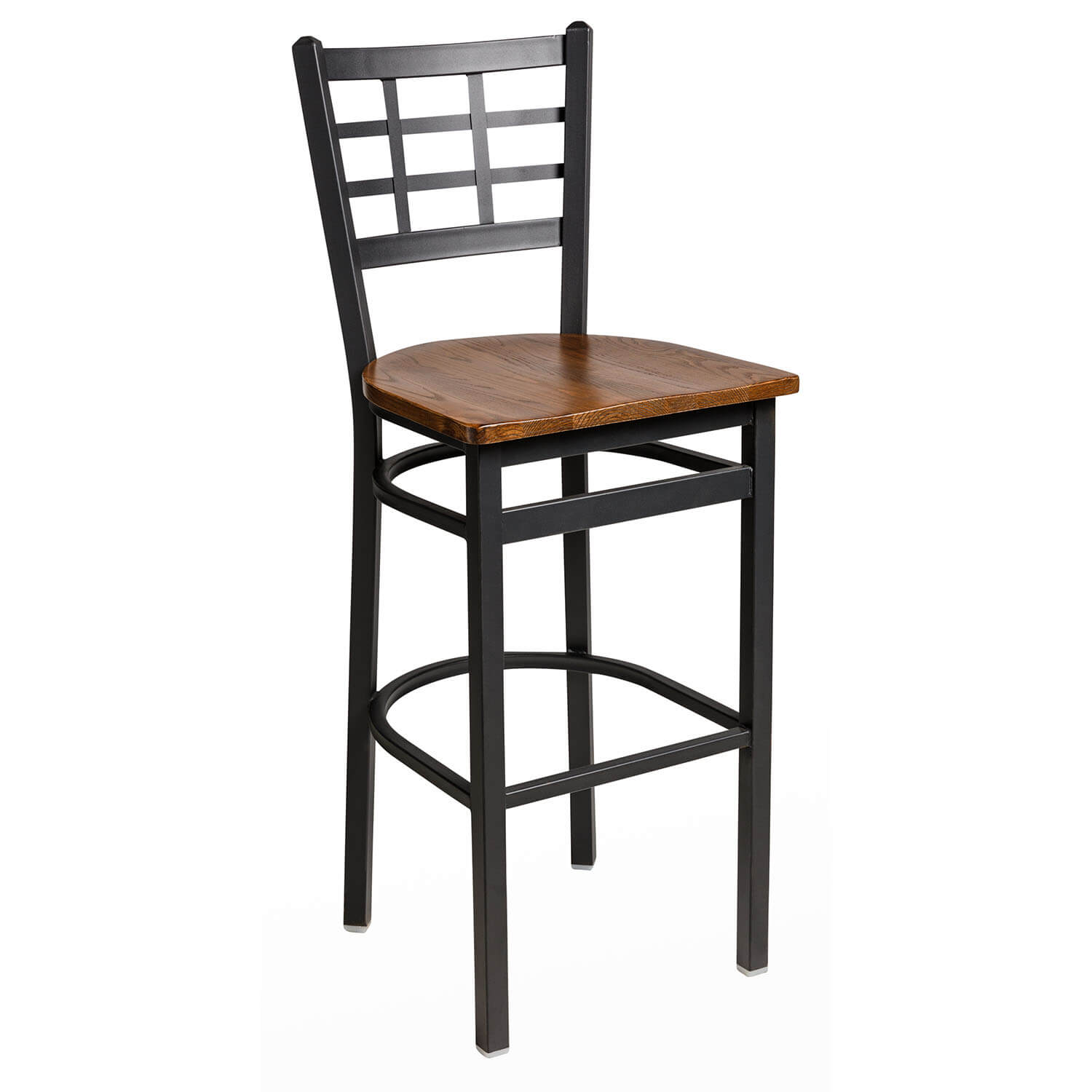 BFM Marietta Window Pane Indoor Restaurant Metal Barstool