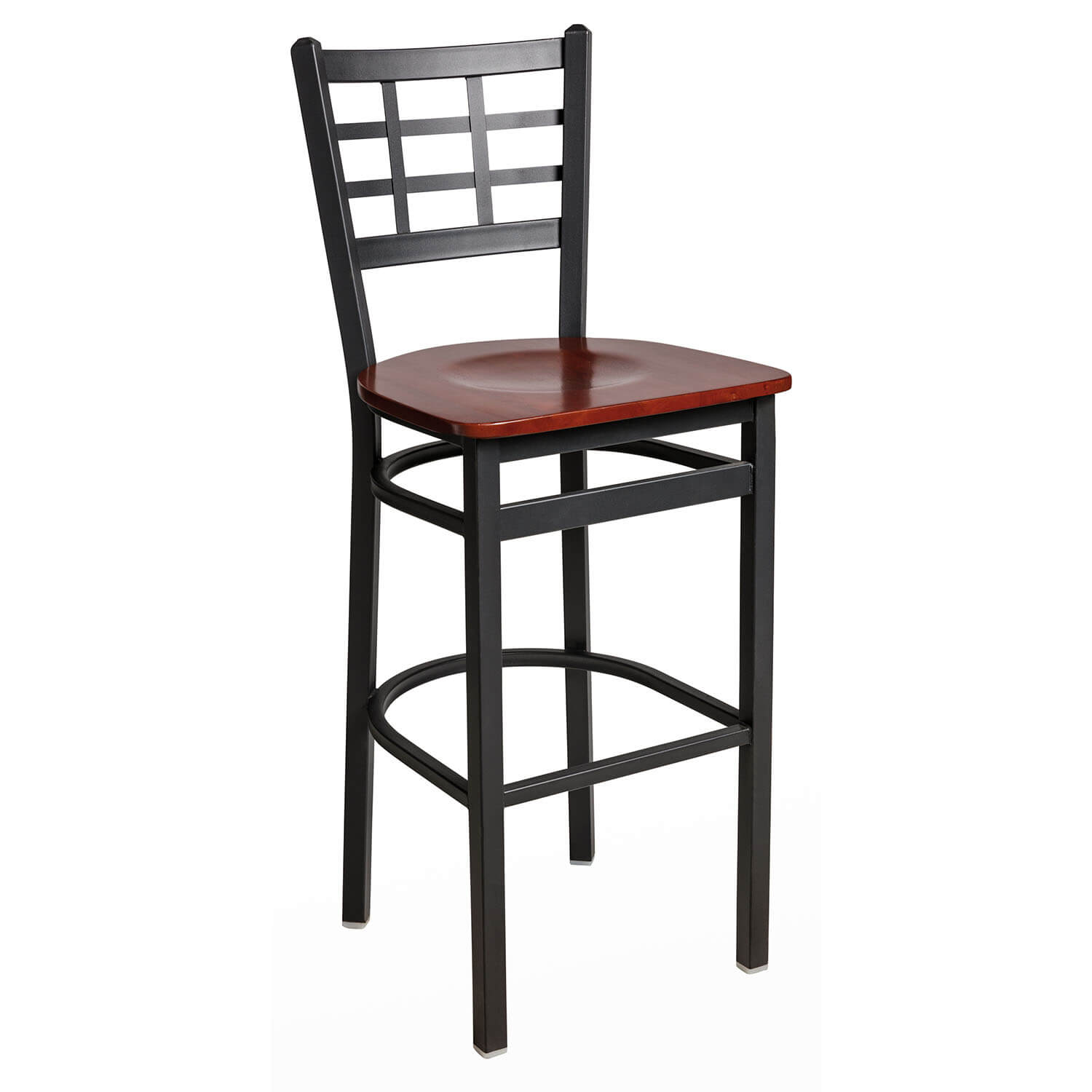 BFM Marietta Window Pane Indoor Restaurant Metal Barstool