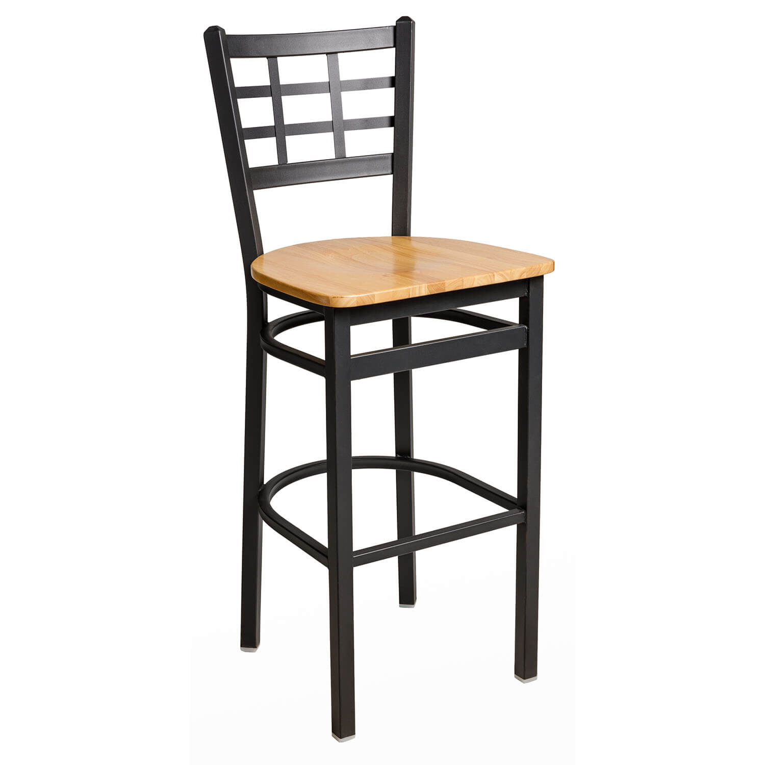 BFM Marietta Window Pane Indoor Restaurant Metal Barstool