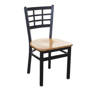 BFM Marietta Window Pane Indoor Restaurant Metal Chair