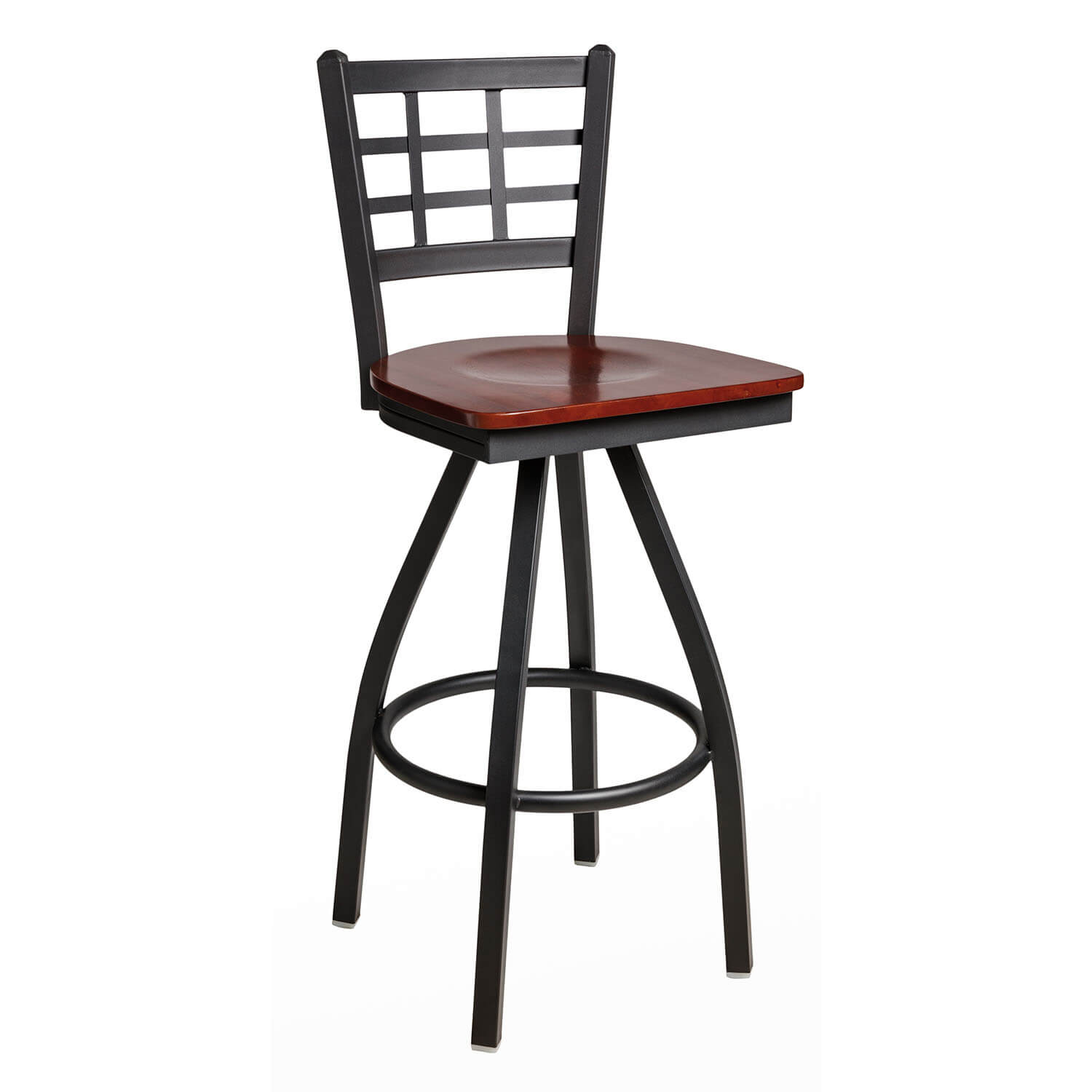 BFM Marietta Window Pane Indoor Swivel Metal Barstool