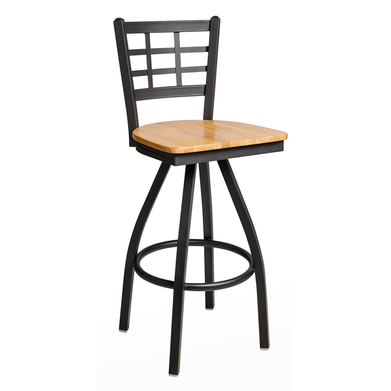 BFM Marietta Window Pane Indoor Swivel Metal Barstool