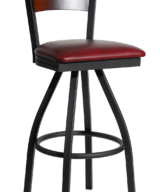 BFM Darby Circle Wood Back Indoor Restaurant Barstool