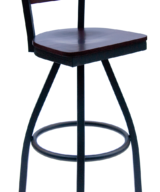 BFM Espy Slotted Wood Back Restaurant Swivel Barstool