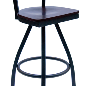 BFM Espy Slotted Wood Back Restaurant Swivel Barstool