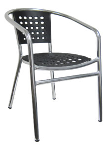 aluminum chair black resin seat back