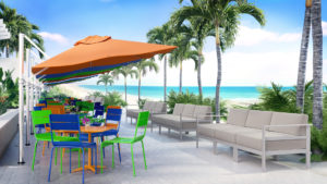 Outdoor Colorful Aluminum Commercial Tables and Chairs